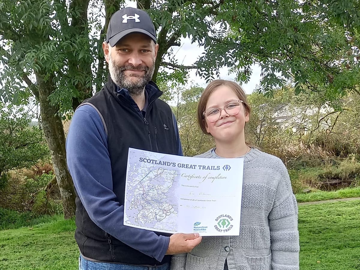 It’s official… Eve’s the first and only person to complete all 29 of Scotland's Great Trails!